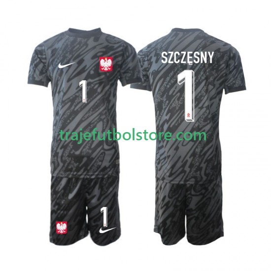 Camiseta 2ª Polonia Szczesny 1 Portero Niño 2024 Manga Corta