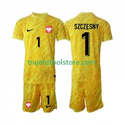 Camiseta 1ª Polonia Szczesny 1 Portero Niño 2024 Manga Corta