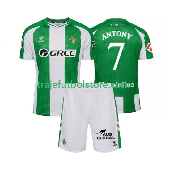 Camiseta 1ª Real Betis Antony 7 Niño 2025-2026 Manga Corta