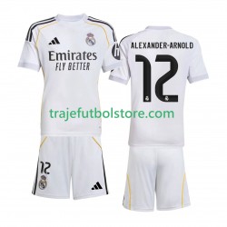 Camiseta 1ª Real Madrid Alexander-Arnold 12 Niño 2025-2026 Manga Corta