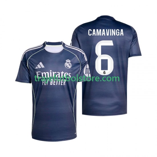 Camiseta 2ª Real Madrid Camavinga 6 Hombre 2025-2026 Manga Corta