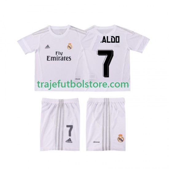 Camiseta 1ª Real Madrid Cristiano Ronaldo 7 2015 2016 Retro Niño Manga Corta