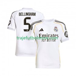 Camiseta 1ª Real Madrid Jude Bellingham 5 Hombre 2025-2026 Manga Corta