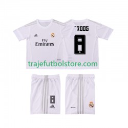 Camiseta 1ª Real Madrid KROOS 8 2015 2016 Retro Niño Manga Corta