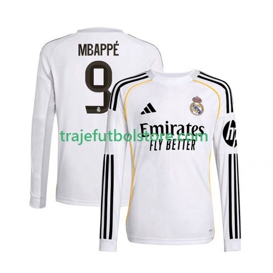 Camiseta 1ª Real Madrid Mbappé Kylian 9 Hombre 2025-2026 ML
