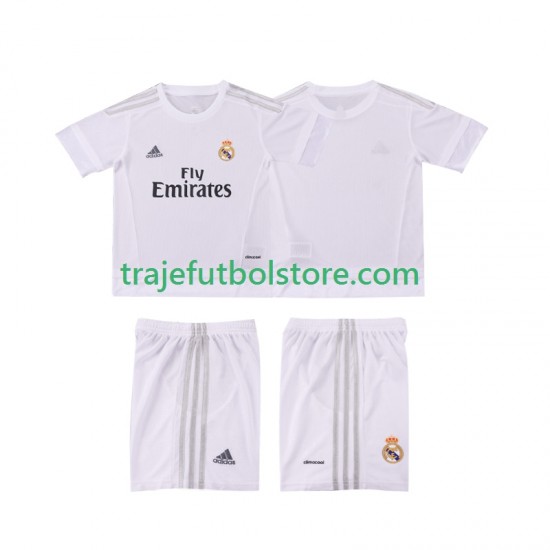 Camiseta 1ª Real Madrid 2015 2016 Retro Niño Manga Corta