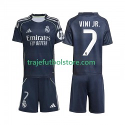 Camiseta 2ª Real Madrid Vinicius Junior 7 Niño 2025-2026 Manga Corta