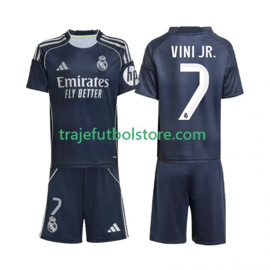 Camiseta 2ª Real Madrid Vinicius Junior 7 Niño 2025-2026 Manga Corta