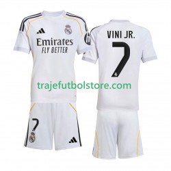 Camiseta 1ª Real Madrid Vinicius Junior 7 Niño 2025-2026 Manga Corta