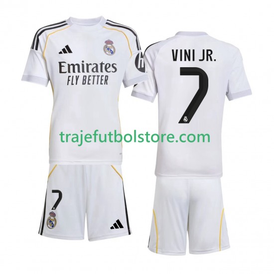 Camiseta 1ª Real Madrid Vinicius Junior 7 Niño 2025-2026 Manga Corta