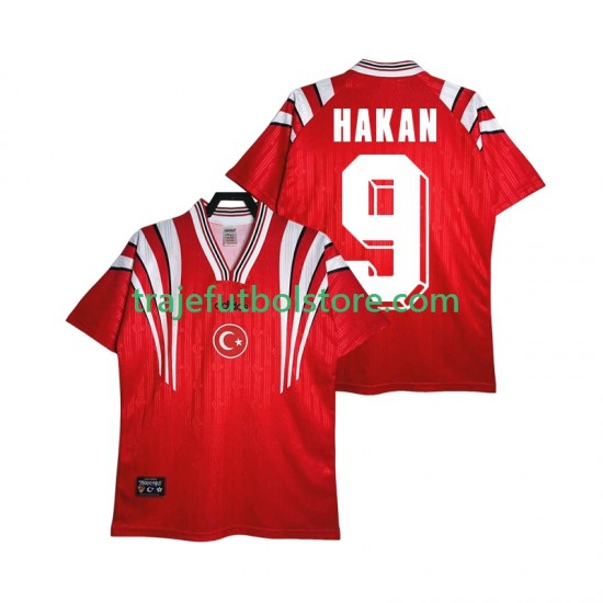 Camiseta 1ª Turquía HAKAN 9 1996 Retro Hombre Manga Corta