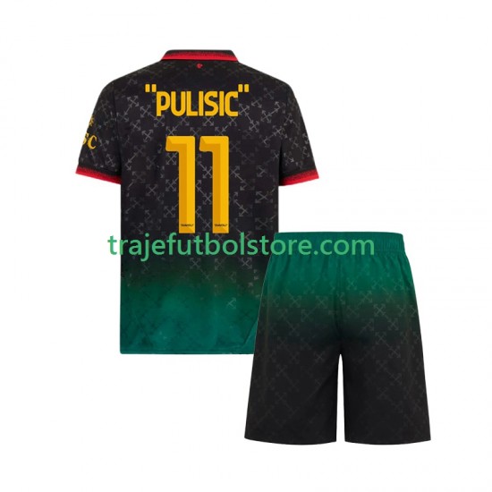 Camiseta 4ª AC Milan Christian Pulisic 11 Niño 2024-2025 Manga Corta