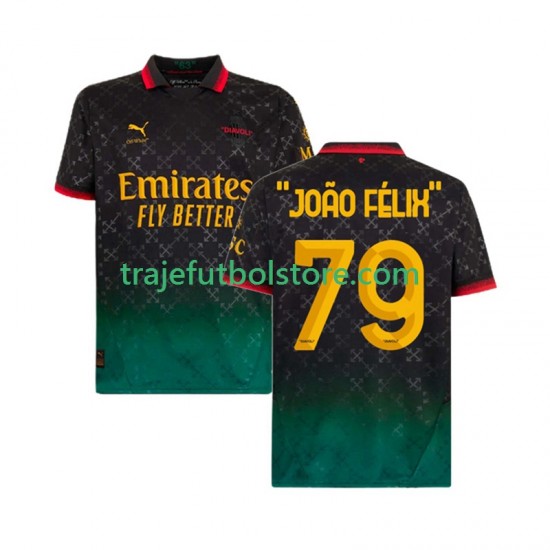 Camiseta 4ª AC Milan JOAO FELIX 79 Hombre 2024-2025 Manga Corta