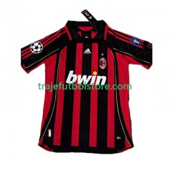 Camiseta 1ª AC Milan KAKA 8 2007 Retro Hombre 2006 Manga Corta