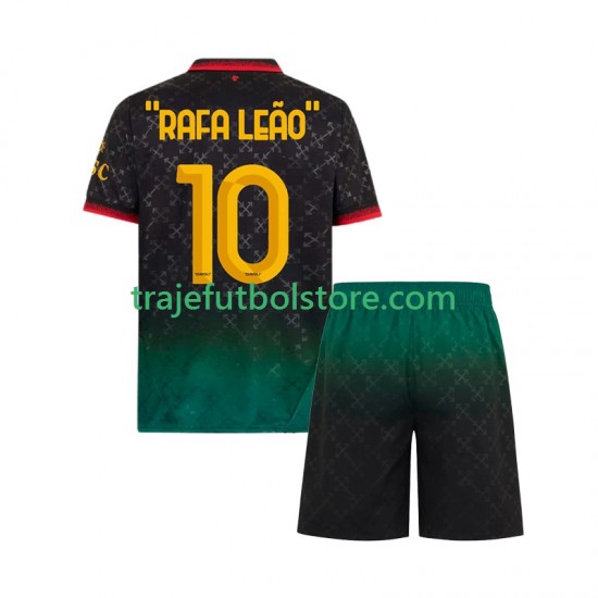Camiseta 4ª AC Milan RAFA LEAO 10 Niño 2024-2025 Manga Corta
