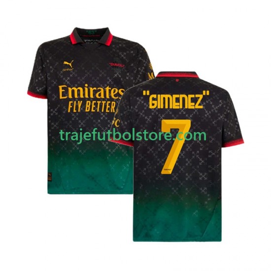 Camiseta 4ª AC Milan Santiago Gimenez 7 Hombre 2024-2025 Manga Corta