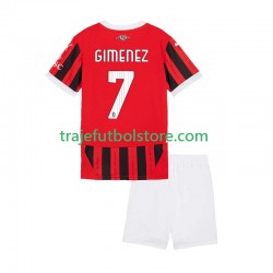 Camiseta 1ª AC Milan Santiago Gimenez 7 Niño 2024-2025 Manga Corta