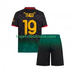 Camiseta 4ª AC Milan THEO 19 Niño 2024-2025 Manga Corta