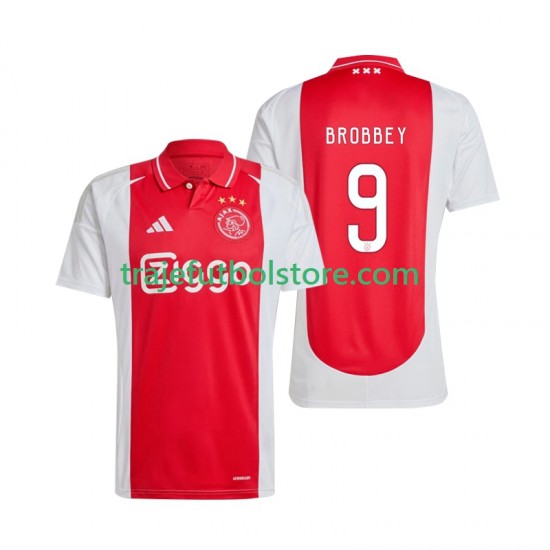 Camiseta 1ª AFC Ajax Brian Brobbey 9 Hombre 2024-2025 Manga Corta