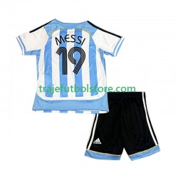 Camiseta 1ª Argentina Lionel Messi 19 Retro Niño 2006 Manga Corta