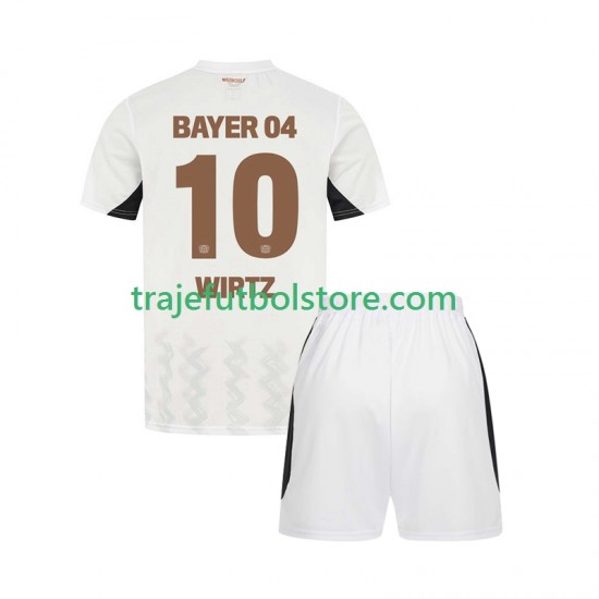 Camiseta 2ª Bayer 04 Leverkusen Florian Wirtz 10 Niño 2024-2025 Manga Corta