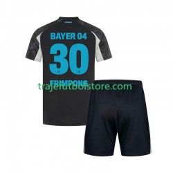 Camiseta 3ª Bayer 04 Leverkusen Frimpong 30 Niño 2024-2025 Manga Corta