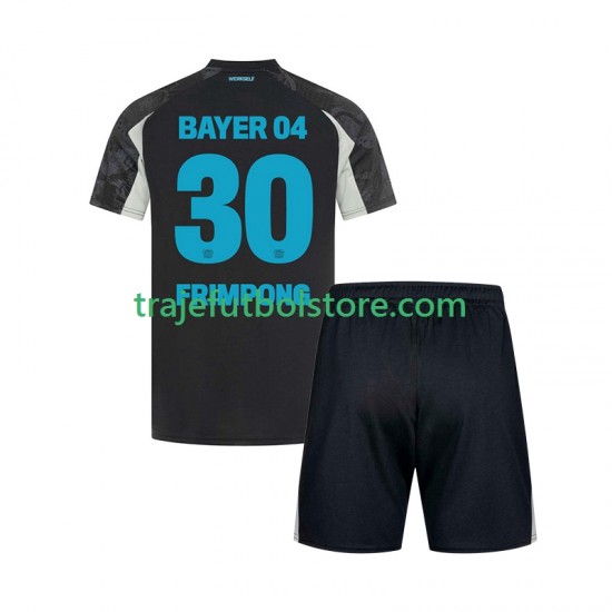 Camiseta 3ª Bayer 04 Leverkusen Frimpong 30 Niño 2024-2025 Manga Corta