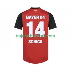 Camiseta 1ª Bayer 04 Leverkusen Patrik Schick 14 Hombre 2024-2025 Manga Corta