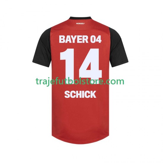 Camiseta 1ª Bayer 04 Leverkusen Patrik Schick 14 Hombre 2024-2025 Manga Corta