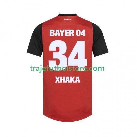 Camiseta 1ª Bayer 04 Leverkusen XHAKA 34 Hombre 2024-2025 Manga Corta