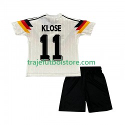 Camiseta 1ª Alemania Klose 11 1990 Retro Niño Manga Corta