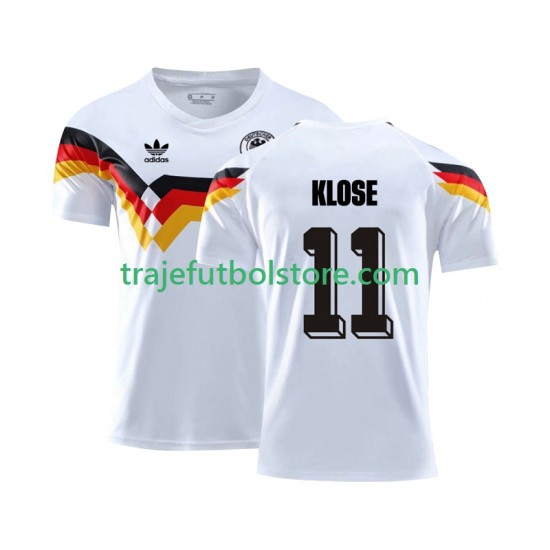 Camiseta 1ª Alemania Klose 11 1990 Retro Hombre Manga Corta
