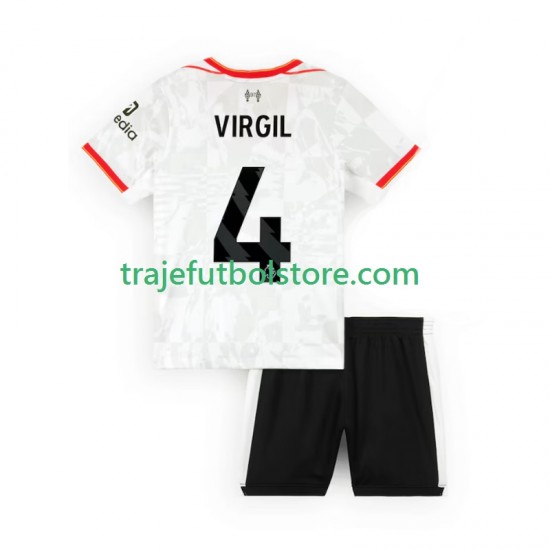 Camiseta 3ª Liverpool VIRGIL 4 Niño 2024-2025 Manga Corta