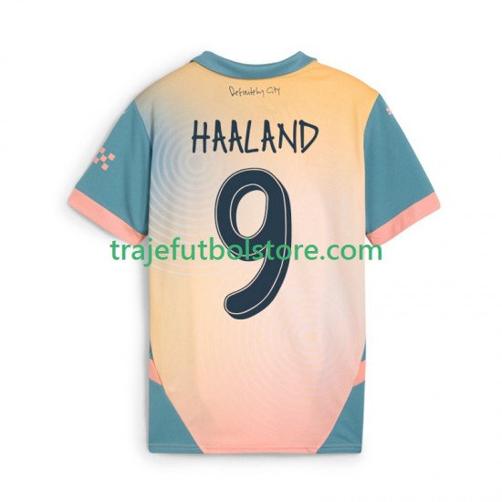 Camiseta 4ª Manchester City Haaland 9 Hombre 2024-2025 Manga Corta