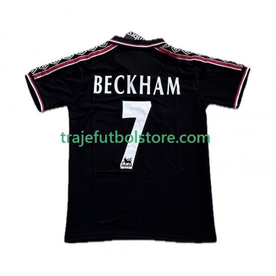 Camiseta 3ª Manchester United Beckham 7 Retro Hombre 1998 1999 Manga Corta