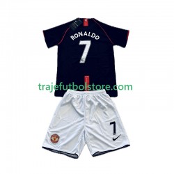 Camiseta 2ª Manchester United Cristiano Ronaldo 7 2007 Retro Niño 2008 Manga Corta