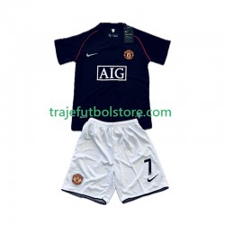Camiseta 2ª Manchester United Cristiano Ronaldo 7 2007 Retro Niño 2008 Manga Corta