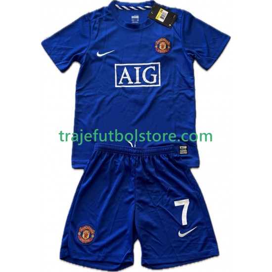 Camiseta 3ª Manchester United Cristiano Ronaldo 7 2009 Retro Niño 2008 Manga Corta