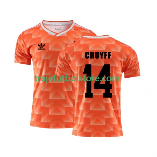 Camiseta 1ª Países Bajos Cruyff 14 1988 Retro Hombre Manga Corta