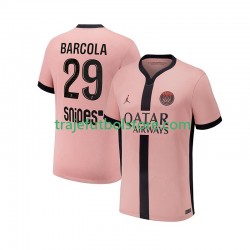 Camiseta 3ª Paris Saint-Germain Bradley Barcola 29 Hombre 2024-2025 Manga Corta