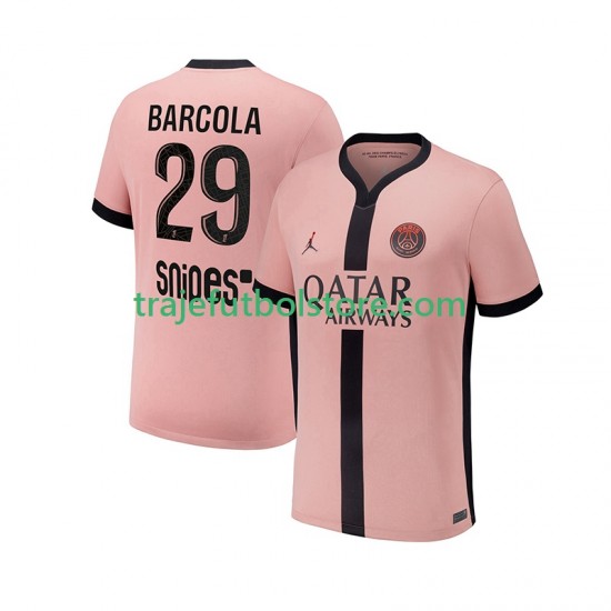 Camiseta 3ª Paris Saint-Germain Bradley Barcola 29 Hombre 2024-2025 Manga Corta