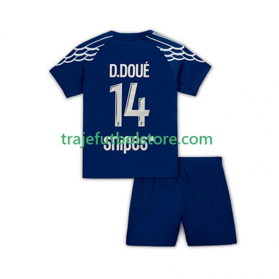 Camiseta 4ª Paris Saint-Germain Desire Doue 14 Niño 2024-2025 Manga Corta