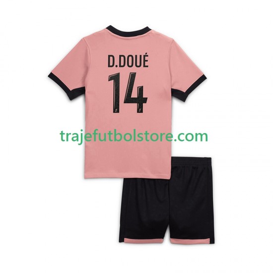 Camiseta 3ª Paris Saint-Germain Desire Doue 14 Niño 2024-2025 Manga Corta