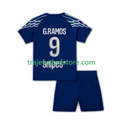 Camiseta 4ª Paris Saint-Germain Goncalo Ramos 9 Niño 2024-2025 Manga Corta