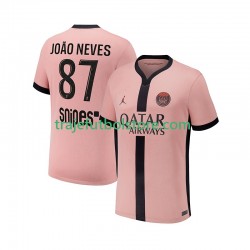 Camiseta 3ª Paris Saint-Germain Joao Neves 87 Hombre 2024-2025 Manga Corta