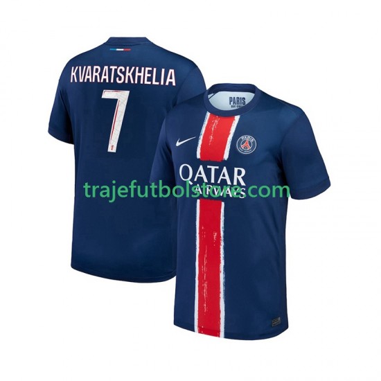 Camiseta 1ª Paris Saint-Germain Khvicha Kvaratskhelia 7 Hombre 2024-2025 Manga Corta