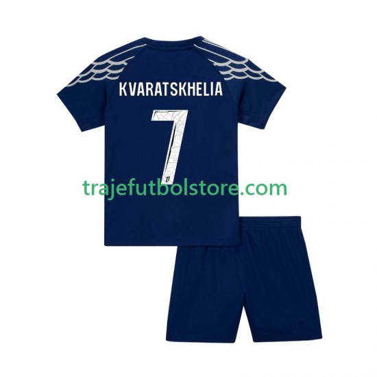 Camiseta 4ª Paris Saint-Germain Khvicha Kvaratskhelia 7 Niño 2024-2025 Manga Corta