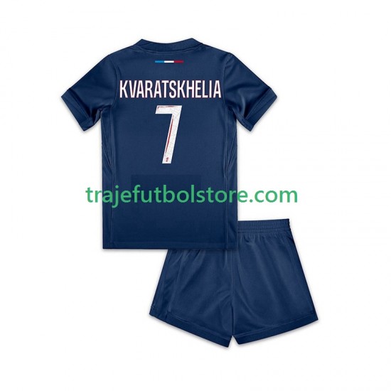 Camiseta 1ª Paris Saint-Germain Khvicha Kvaratskhelia 7 Niño 2024-2025 Manga Corta