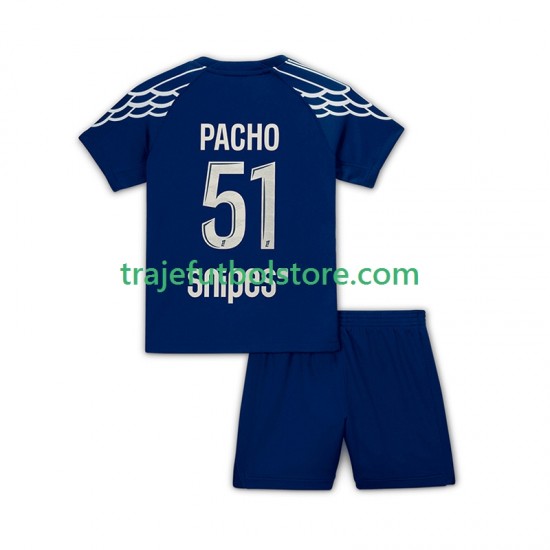 Camiseta 4ª Paris Saint-Germain Pacho 51 Niño 2024-2025 Manga Corta