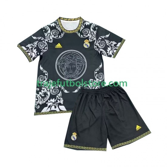 Camiseta 1ª Real Madrid Versace Black Edition Niño 2024-2025 Manga Corta